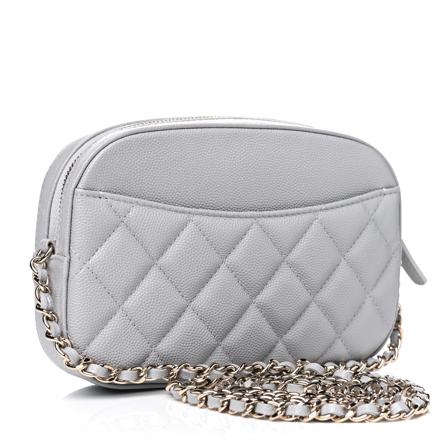 Caviar Quilted Camera Case Grey