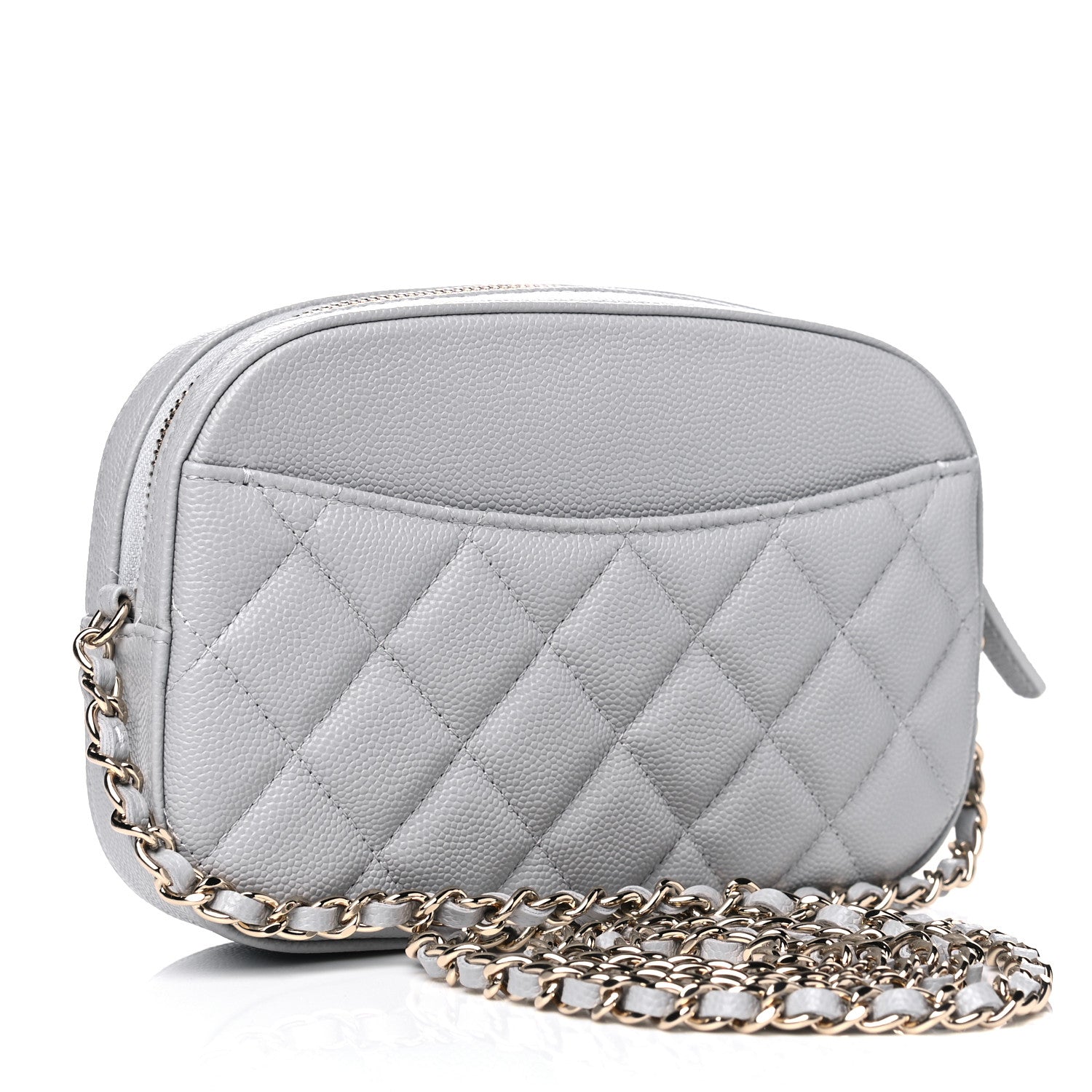 Chanel Caviar Quilted Camera Case Grey 2 of 5