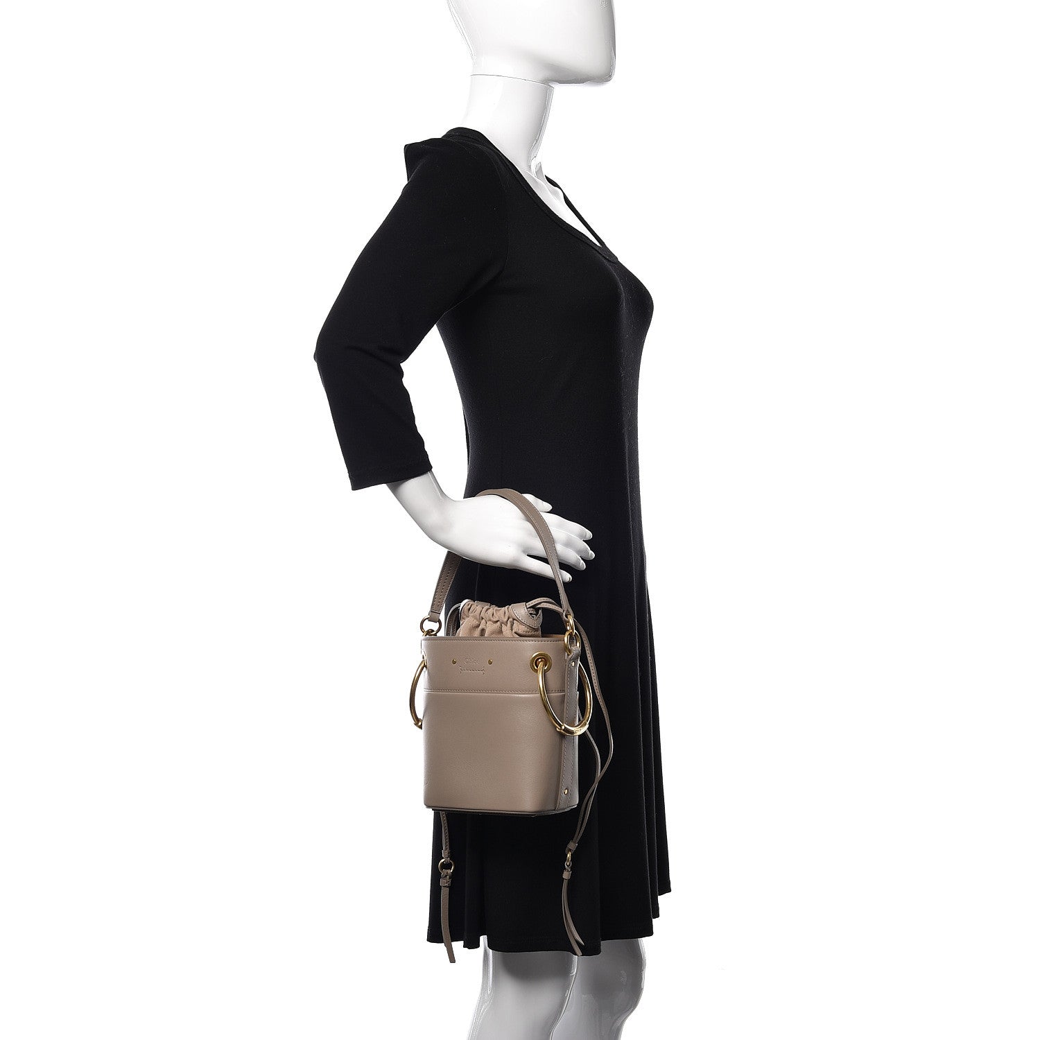 Chloe Smooth Calfskin Small Roy Bucket Bag Motty Grey 3 of 13