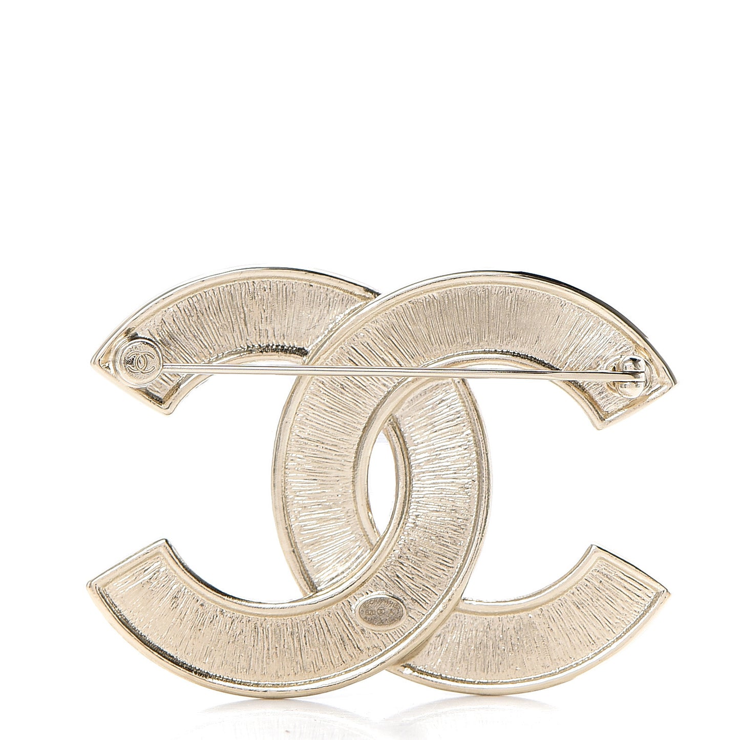 Crystal Pearl Chain Mania CC Earrings Gold