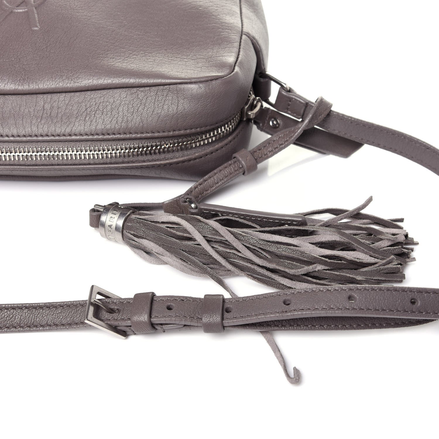 Saint Laurent Lambskin Monogram Small Lou Camera Bag Fog 11 of 12
