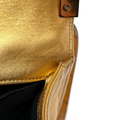 Chanel Metallic Patent Calfskin Quilted Medium Boy Flap Gold 13 of 19