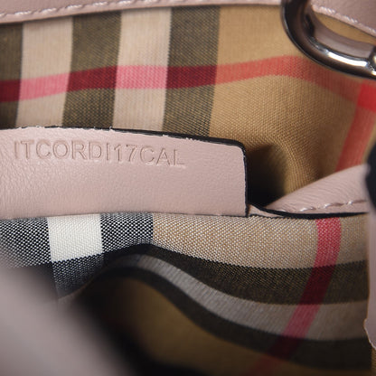 Burberry Calfskin Perforated Small Banner Tote Pale Fawn Pink 8 of 13