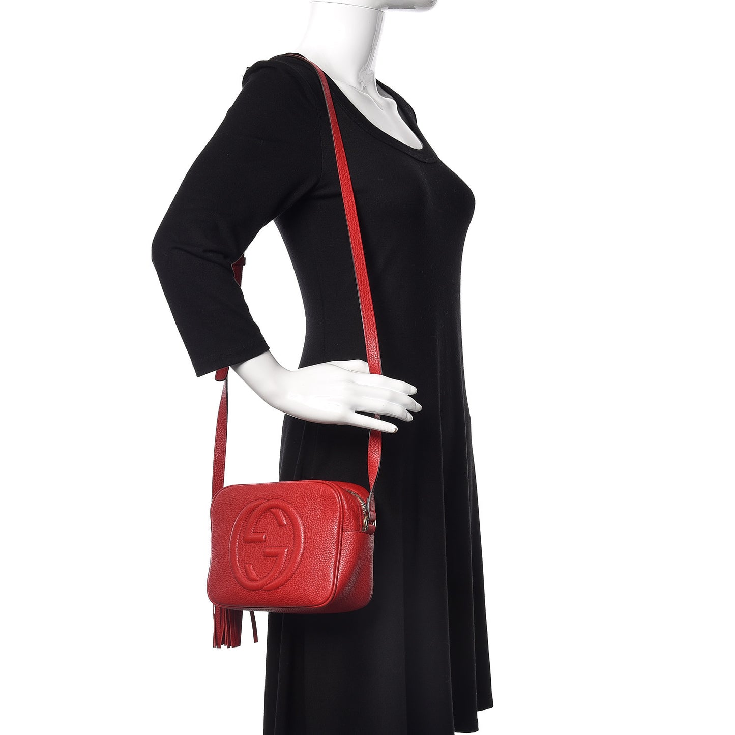 Pebbled Calfskin Small Soho Disco Bag Tabasco Red