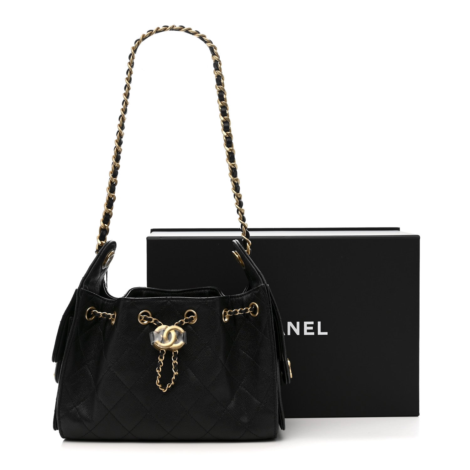 Chanel Caviar Quilted Mini Chanel 25 Handbag Black 11 of 11