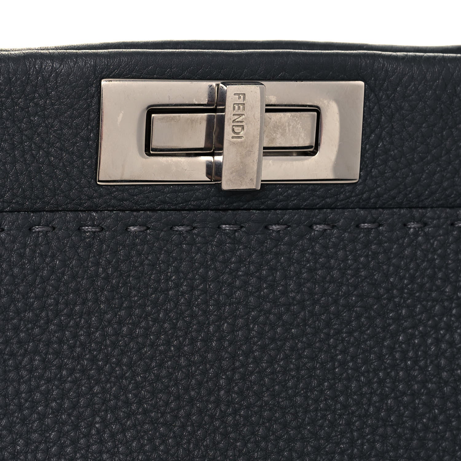 Fendi Cuoio Romano Selleria Bi-Color Medium Peekaboo Iconic Satchel Asfalto Latte 15 of 15