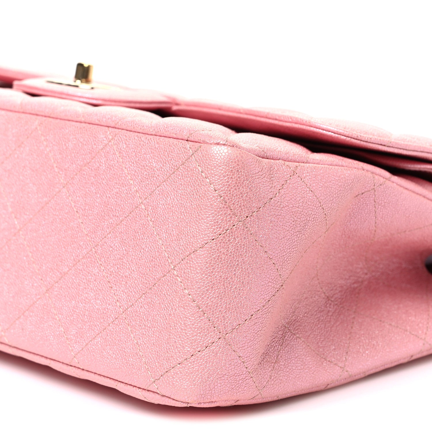 Chanel Iridescent Caviar Quilted Jumbo Double Flap Rose Pink 10 of 10