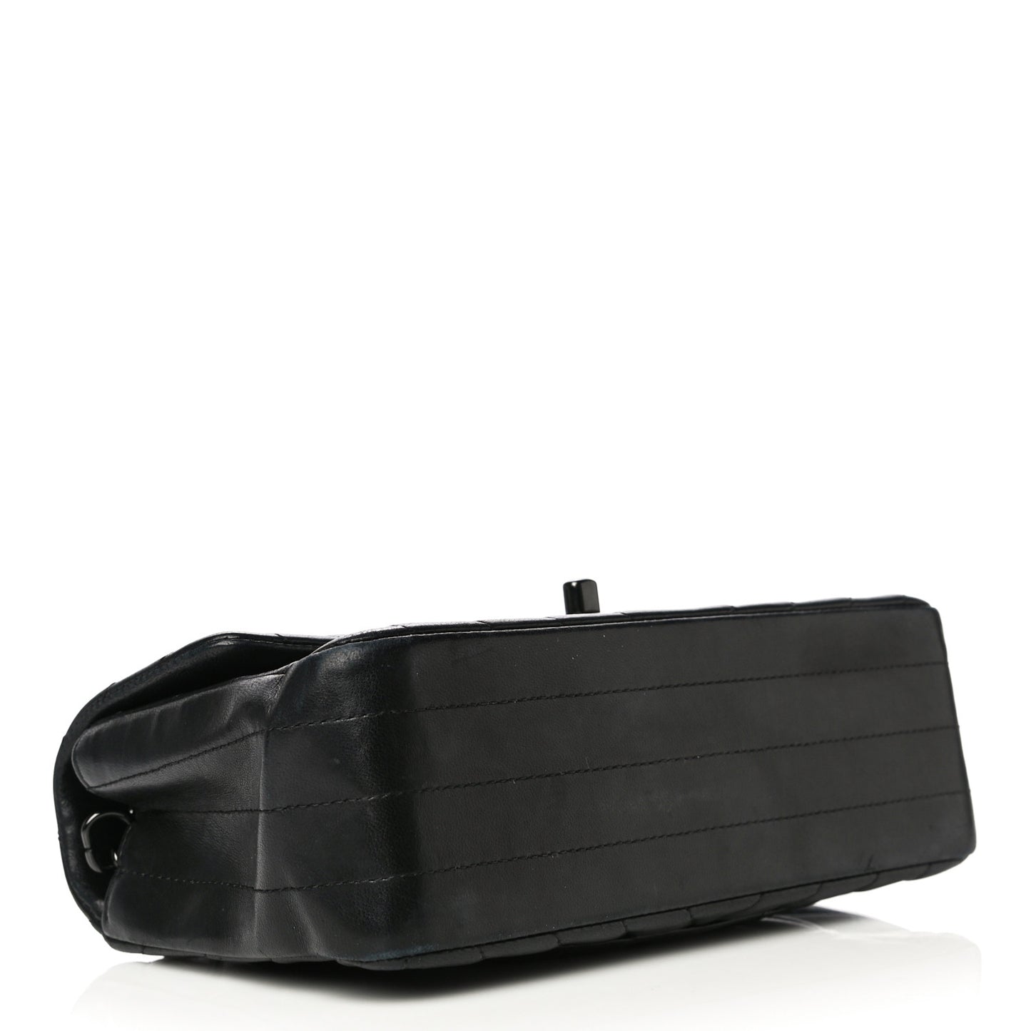 Lambskin Chevron Quilted Mini Rectangular Flap So Black