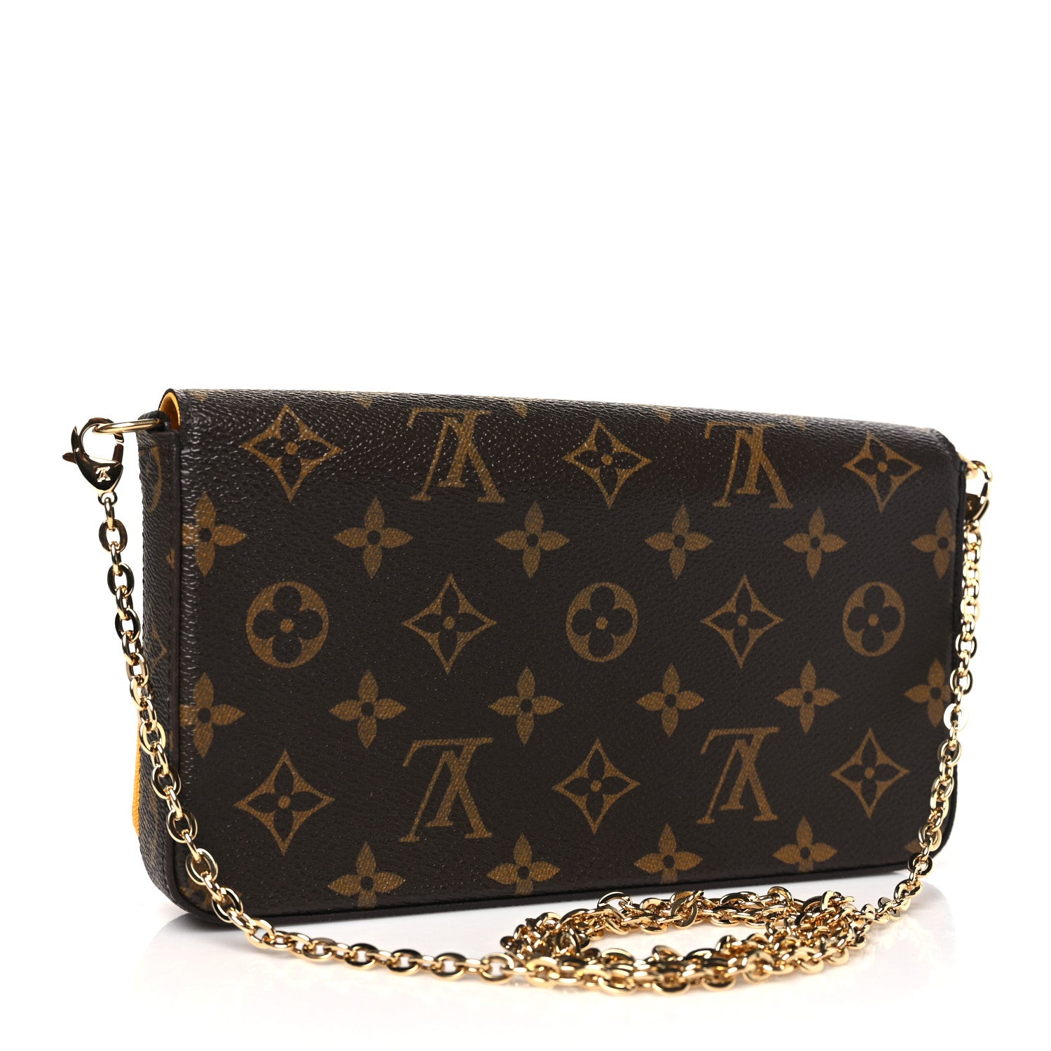Louis Vuitton Monogram 2022 Christmas Animation New York Soho Pochette Felicie Chain Wallet Yellow 4 of 10
