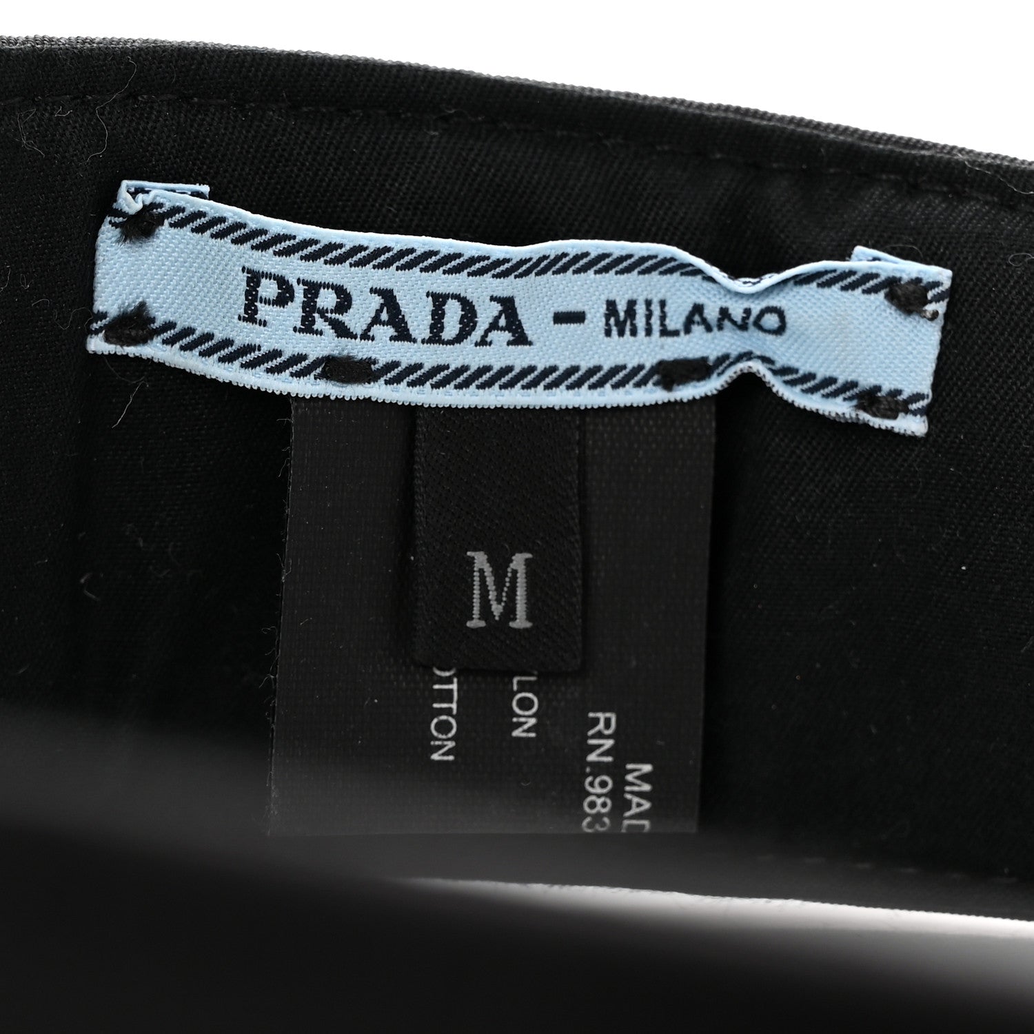 Prada Nylon Triango Metal Triangle Logo Womens Visor M Black 7 of 9
