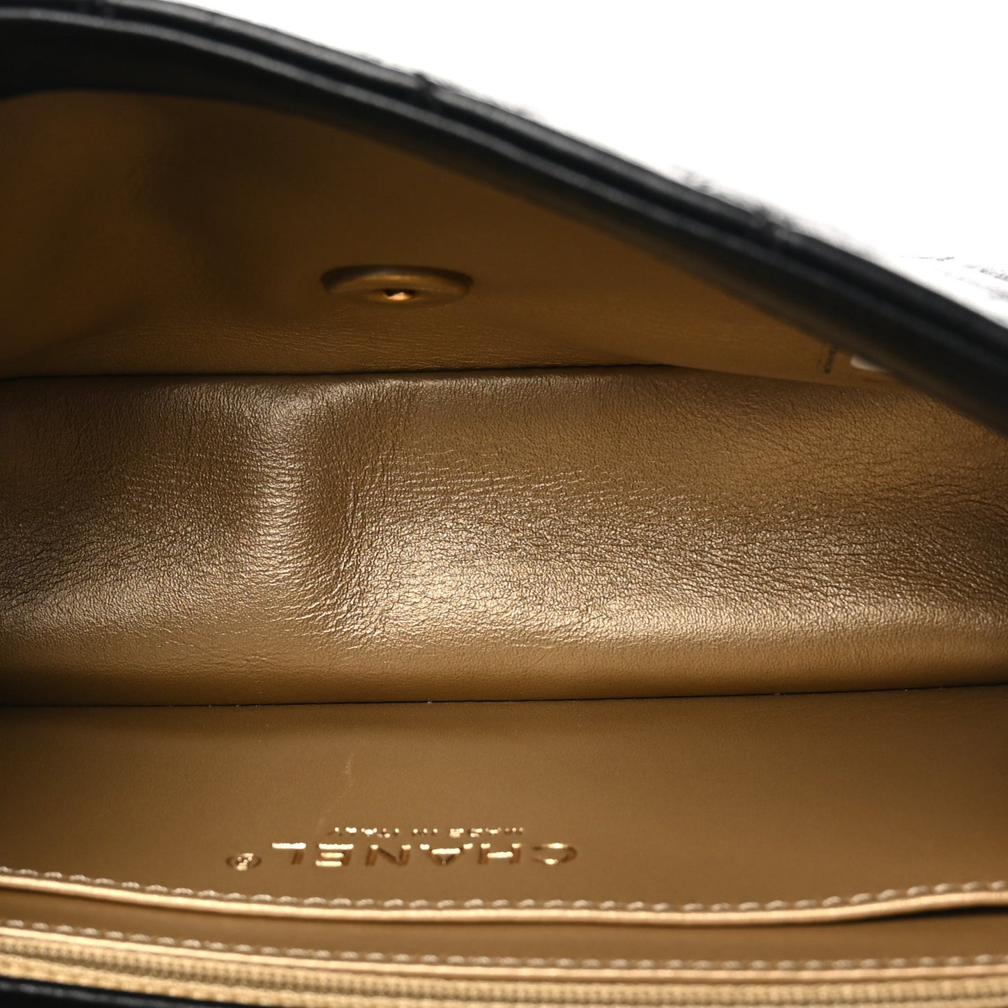 Lambskin Quilted Mini Rectangular Pearl Crush Flap Black