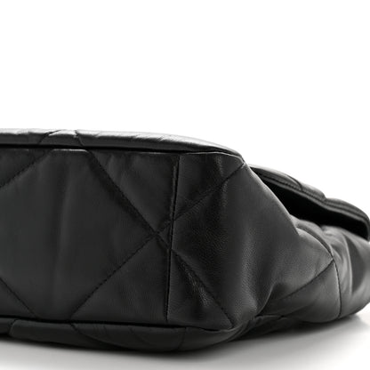 Chanel Shiny Goatskin Quilted Large Chanel 19 Flap Black 10 of 13