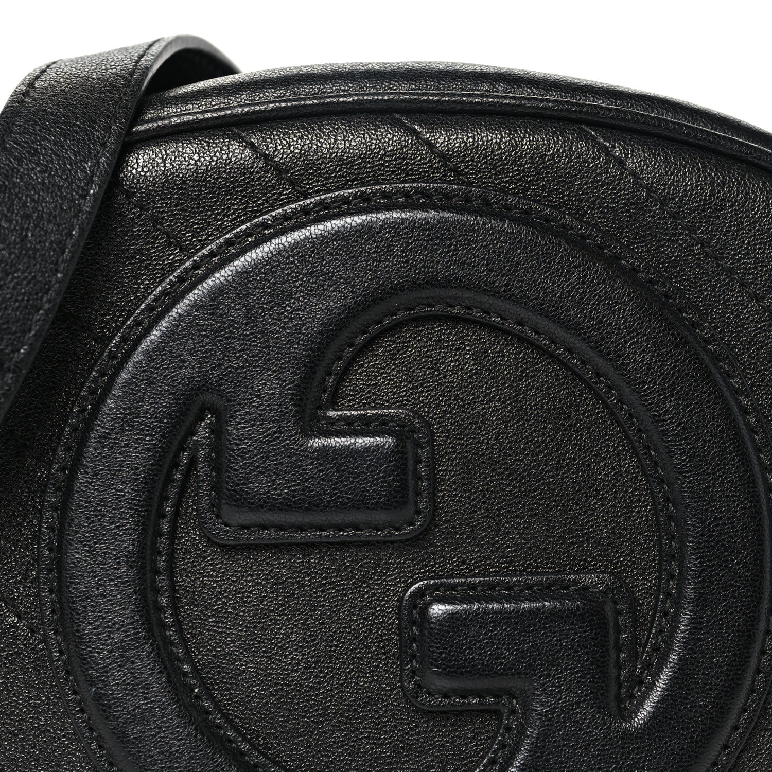 Gucci Sakai Be Green Calfskin Diagonal Stitched Mini Blondie Shoulder Bag Black 8 of 10
