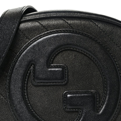 Gucci Sakai Be Green Calfskin Diagonal Stitched Mini Blondie Shoulder Bag Black 8 of 10
