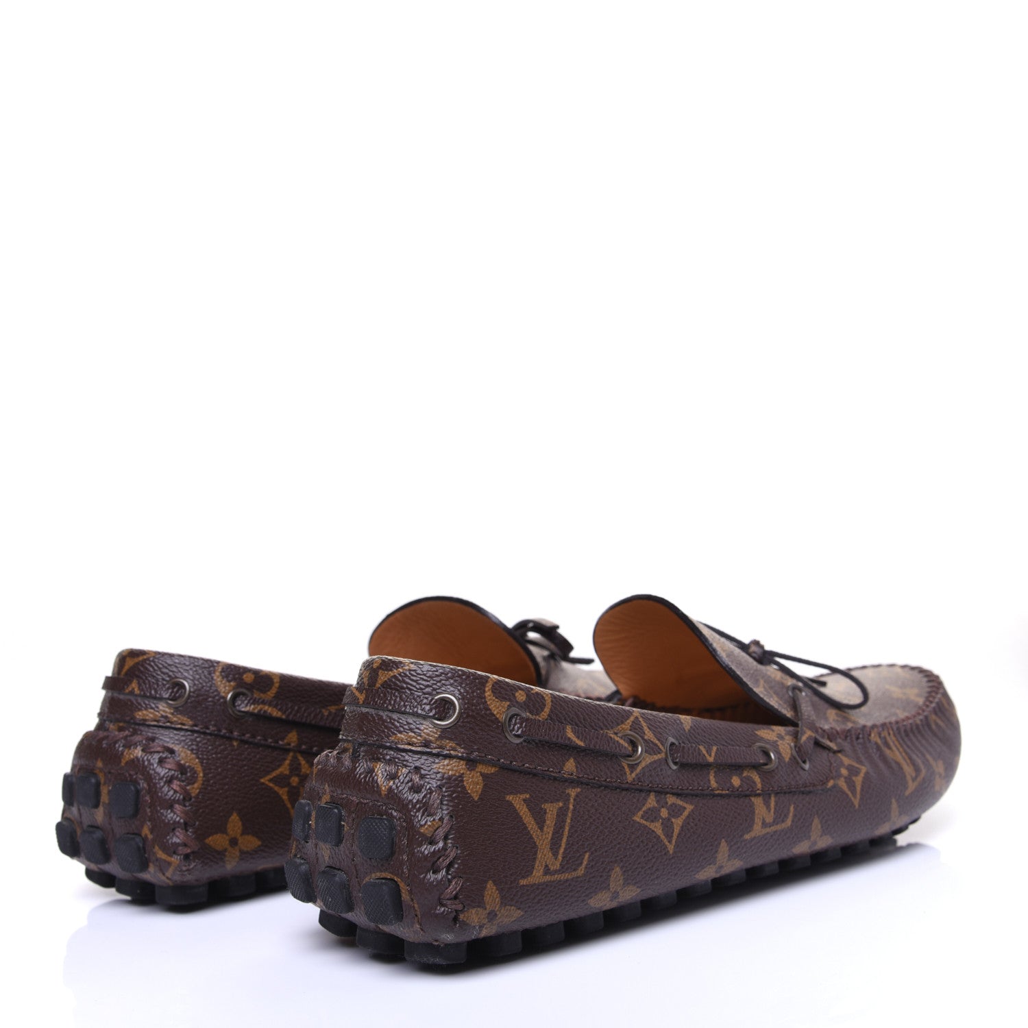 Louis Vuitton Monogram Mens Arizona Car Shoe Moccasin Loafers 9 Macassar 4 of 13