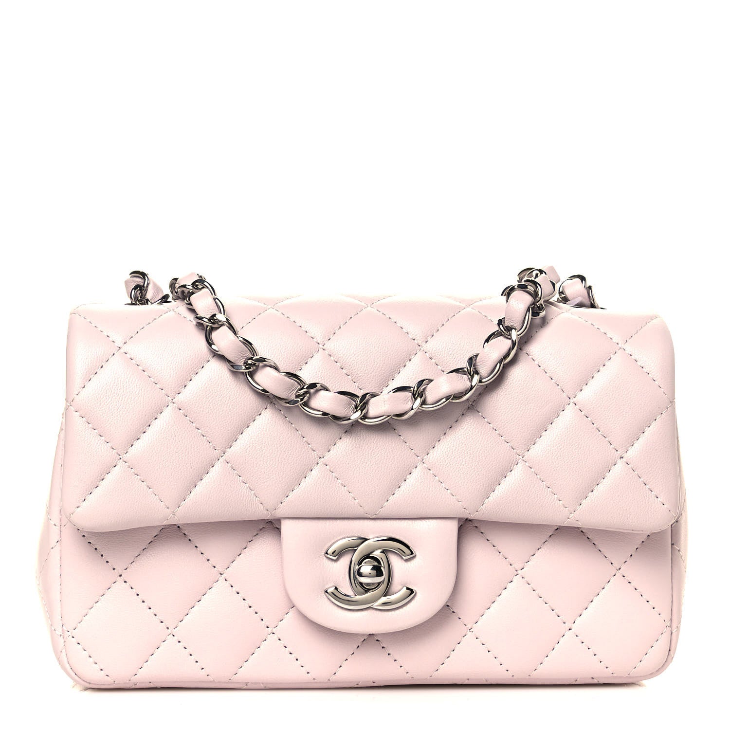 Chanel Lambskin Quilted Mini Rectangular Flap Light Purple 1 of 11