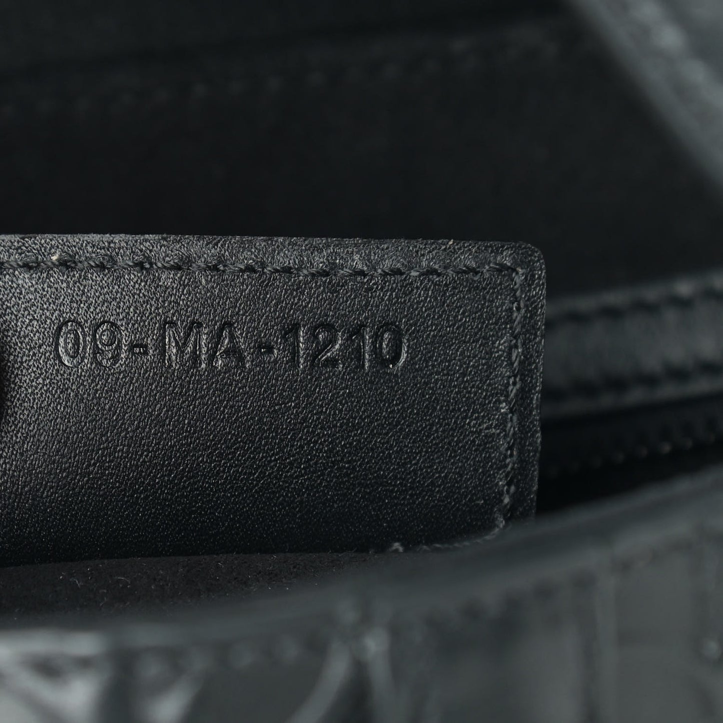 Calfskin Embossed Oblique Saddle Bag Black