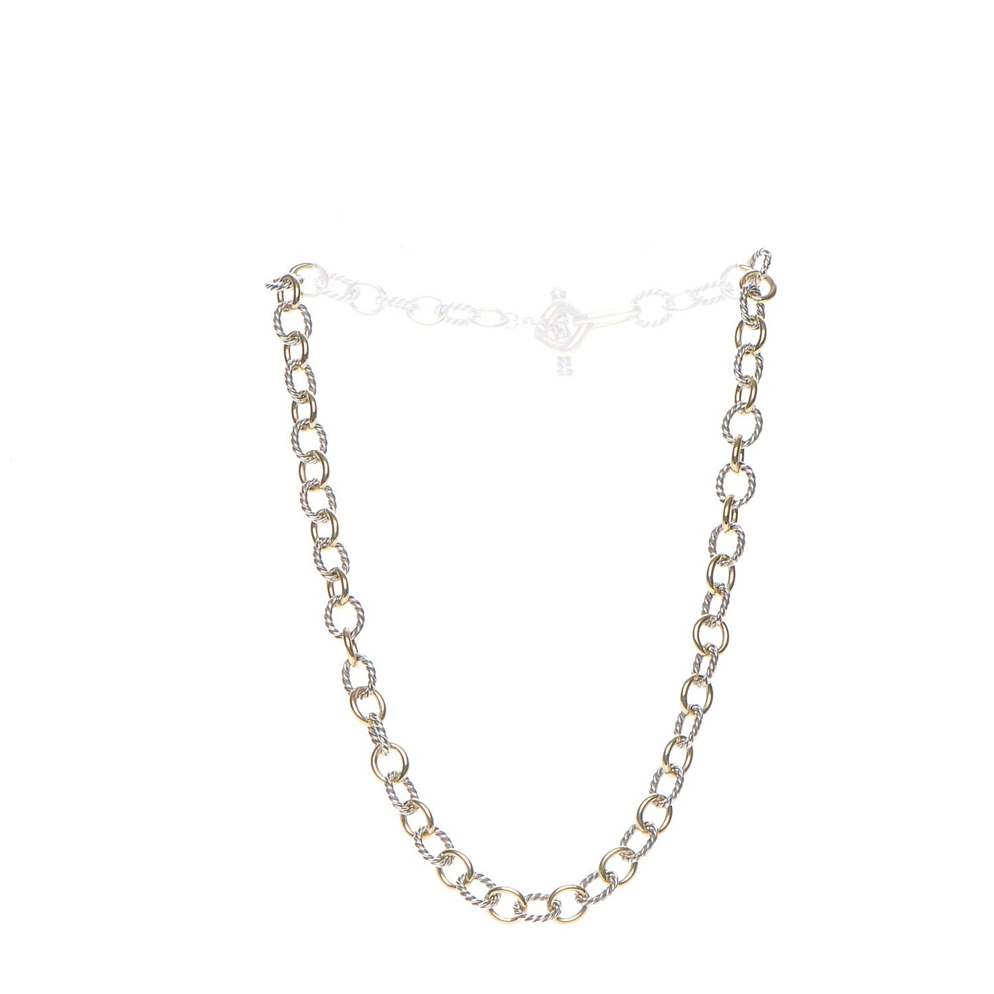 Sterling Silver 18K Yellow Gold 10mm Medium Oval Link Necklace