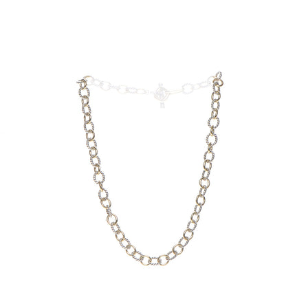 David Yurman Sterling Silver 18K Yellow Gold 10mm Medium Oval Link Necklace 3 of 5