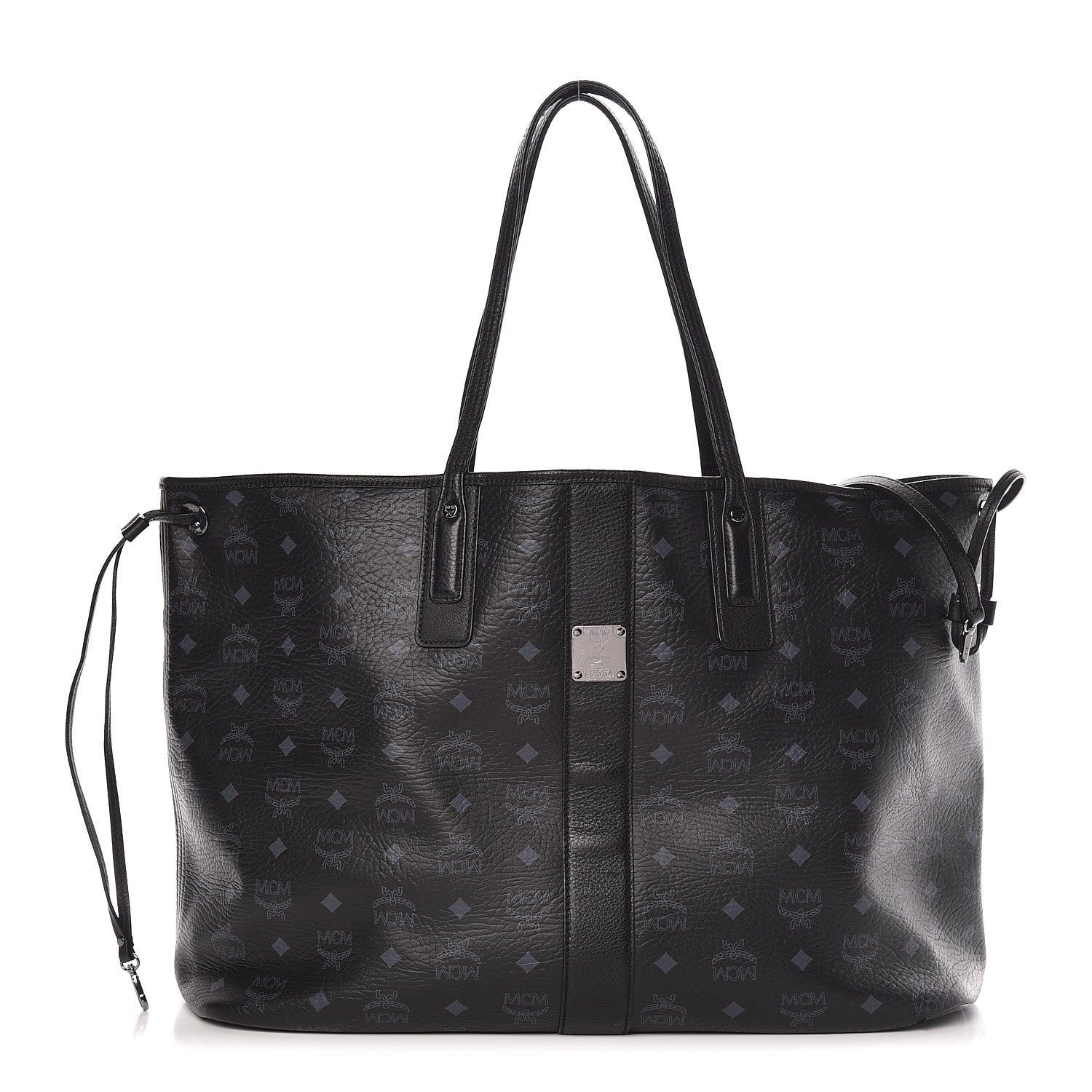 MCM Visetos Large Liz Reversible Shopper Tote Black 4 of 22