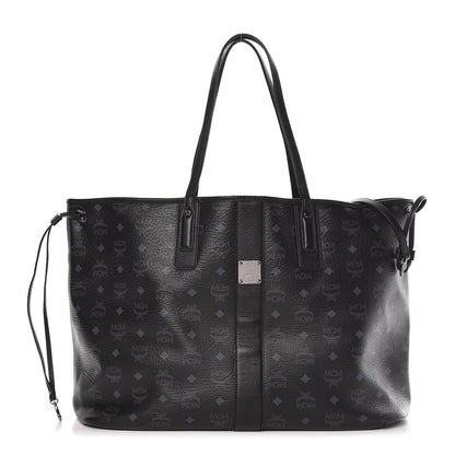 MCM Visetos Large Liz Reversible Shopper Tote Black 4 of 22