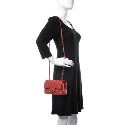 Chanel Lambskin Quilted Mini Rectangular Flap Red 2 of 9