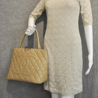 Chanel Caviar Quilted Medallion Tote Beige 2 of 9