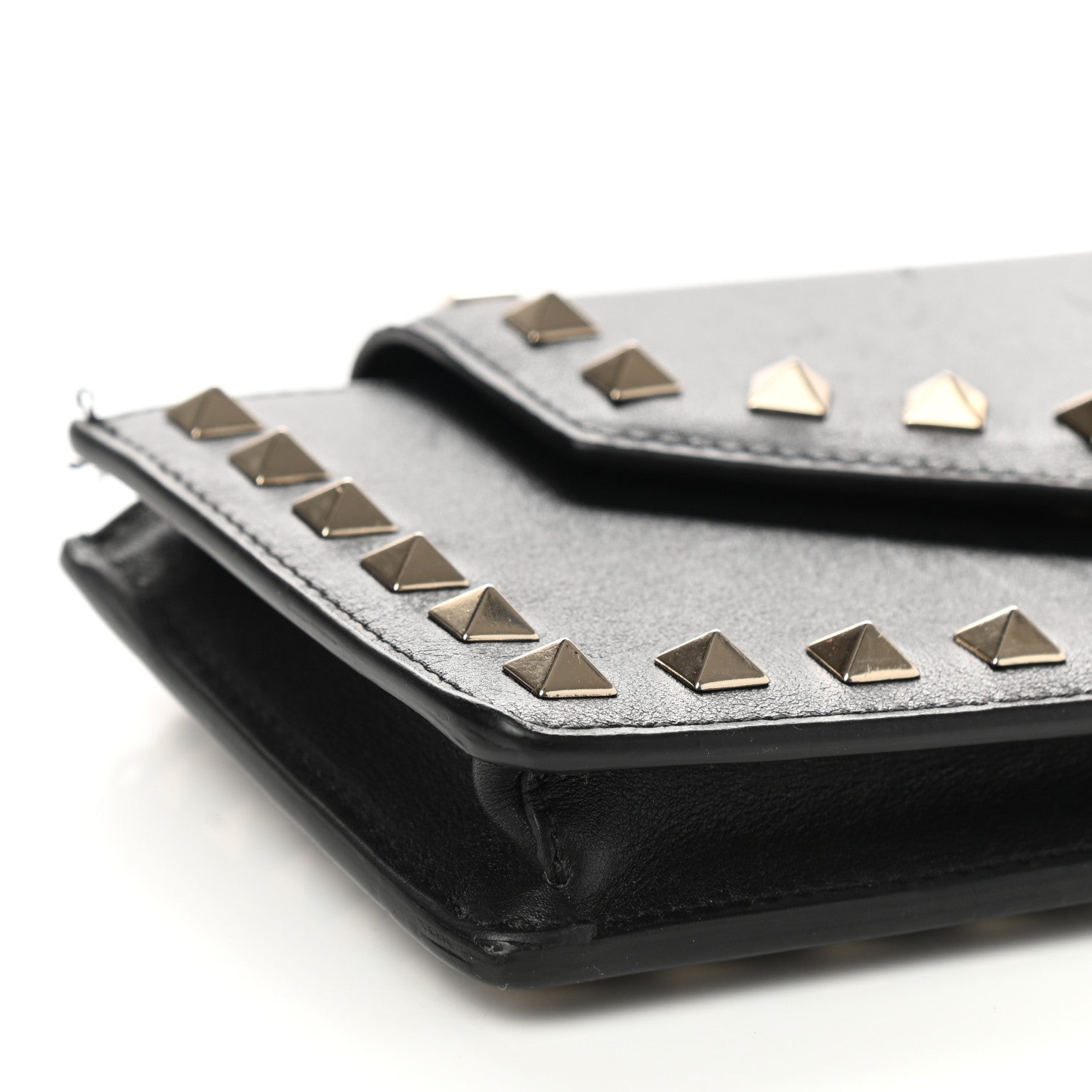 Valentino Garavani Calfskin Rockstud Phone Case With Chain Black 8 of 12