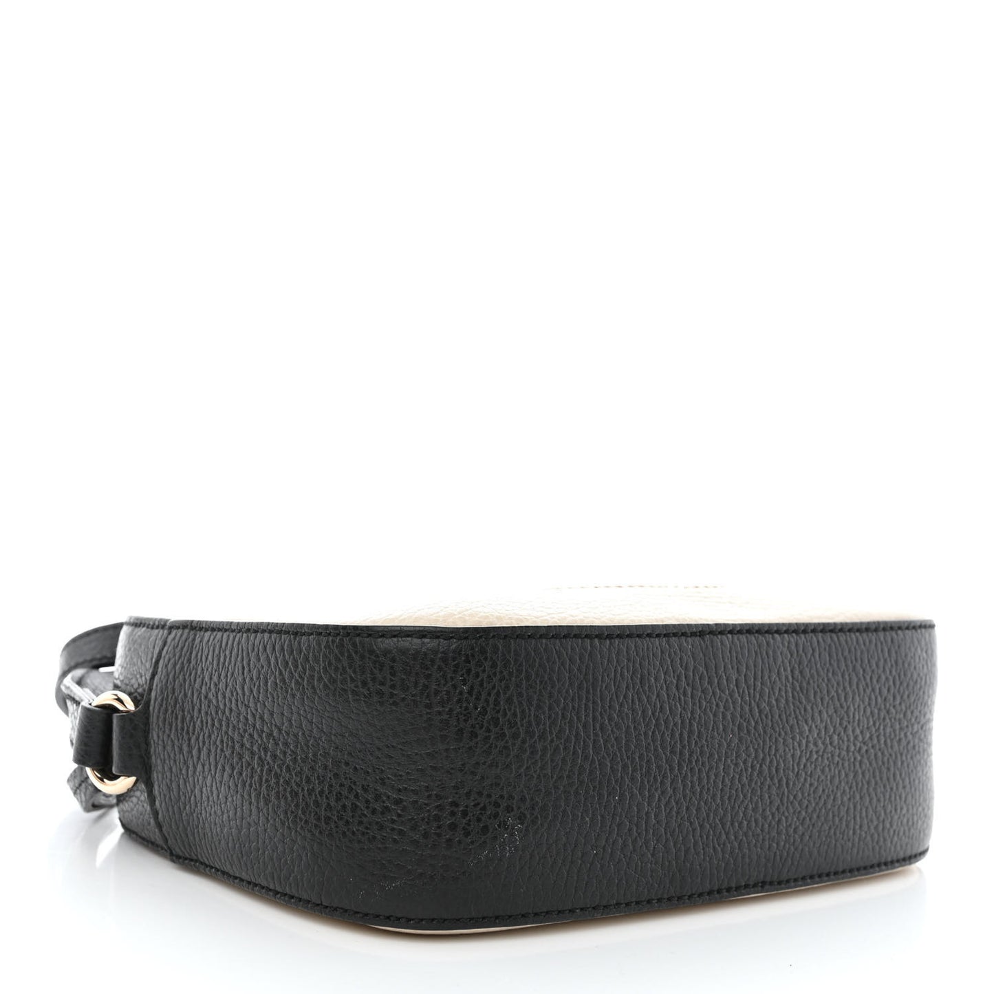 Dollar Calfskin Bi-Color Small Soho Disco Bag Mystic White Black
