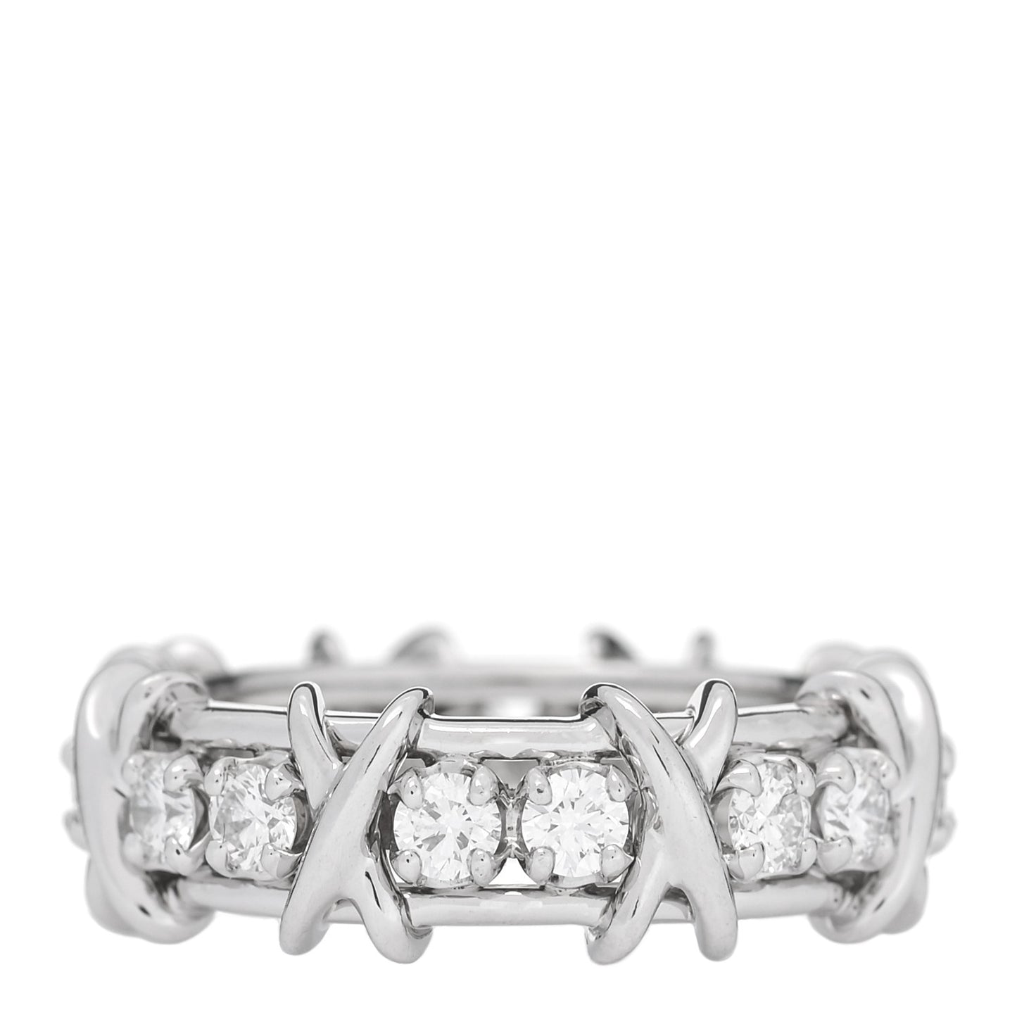 Platinum Diamond Schlumberger Sixteen Stone Ring 54 7