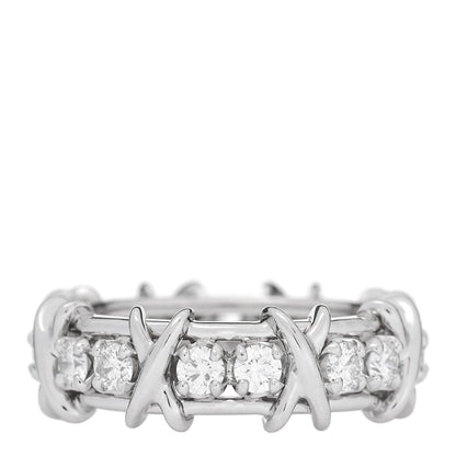 Tiffany Platinum Diamond Schlumberger Sixteen Stone Ring 54 7 1 of 6