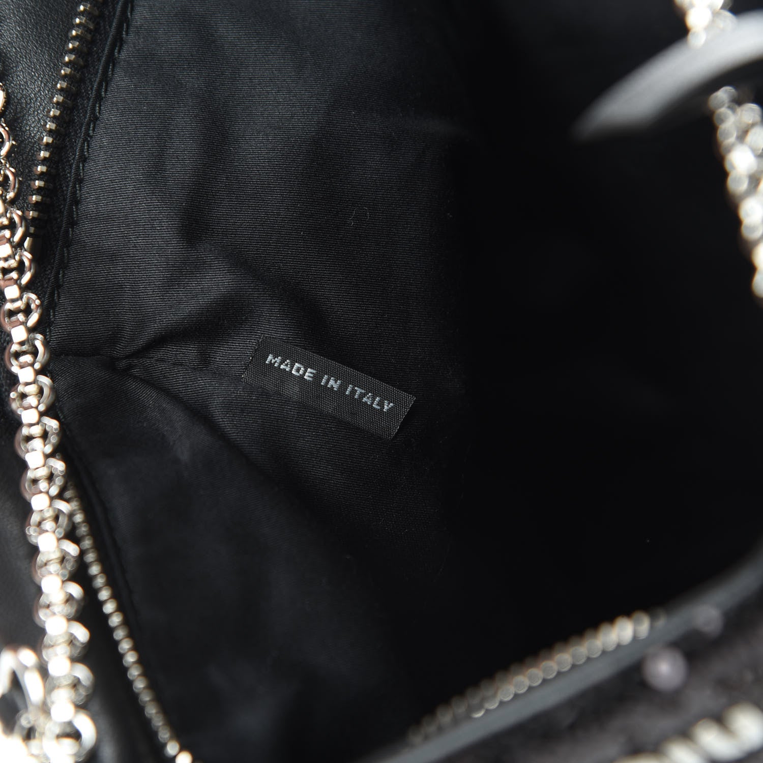 Miu Miu Paillettes Sequin Chain Shopping Bag Black 7 of 11