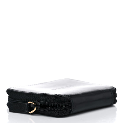 Gucci Calfskin Logo Embossed Zip Around Coin Wallet Black 4 of 11