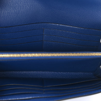 Hermes Ostrich Kelly Longue Wallet Bleu Saphir 5 of 7