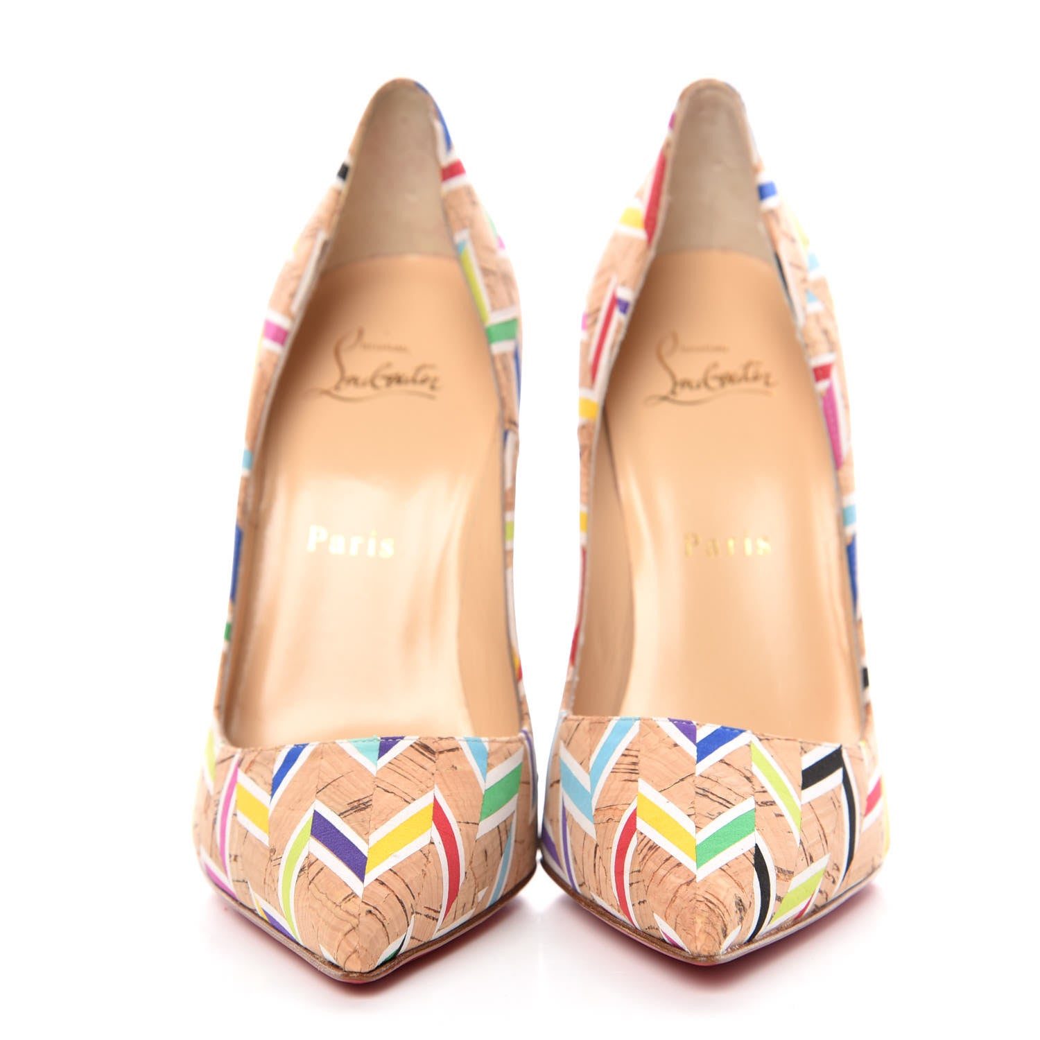 Christian Louboutin Cork Chevron Print So Kate 120 Pumps 38 Multicolor 2 of 8