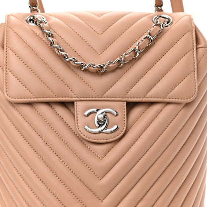 Chanel Calfskin Chevron Quilted Small Urban Spirit Backpack Beige 8 of 8