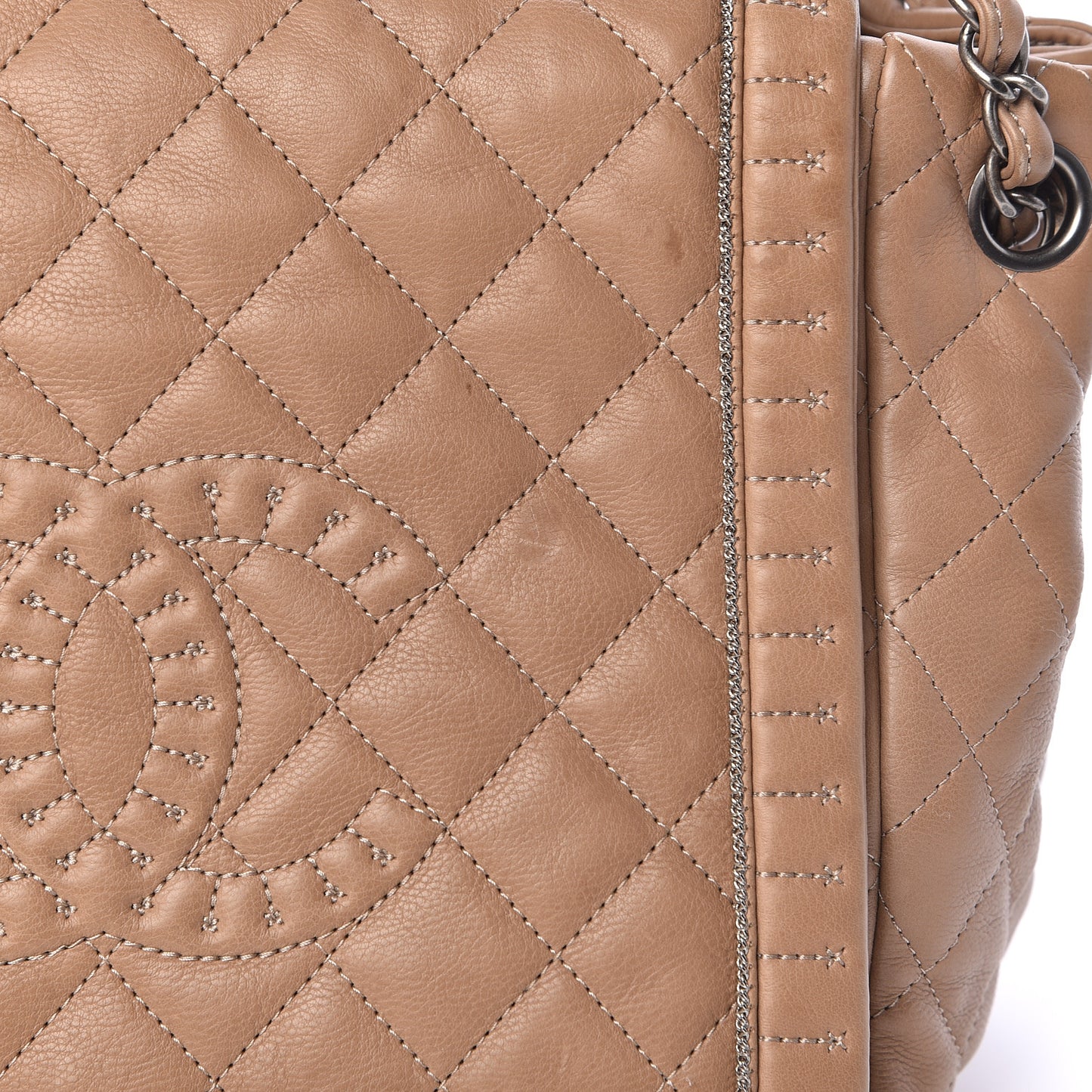Calfskin Quilted Istanbul Accordion Flap Beige