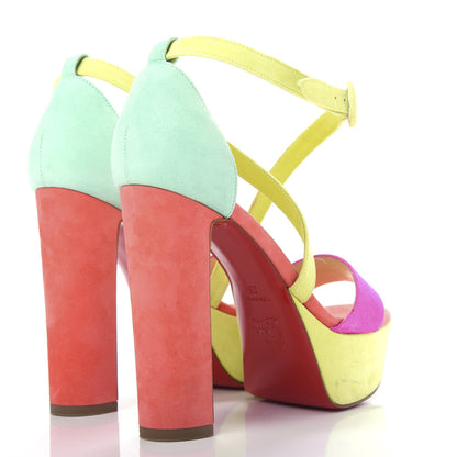 Christian Louboutin Veau Velours Loubi Bee Alta 130 Sandals 35 Multicolor 4 of 13