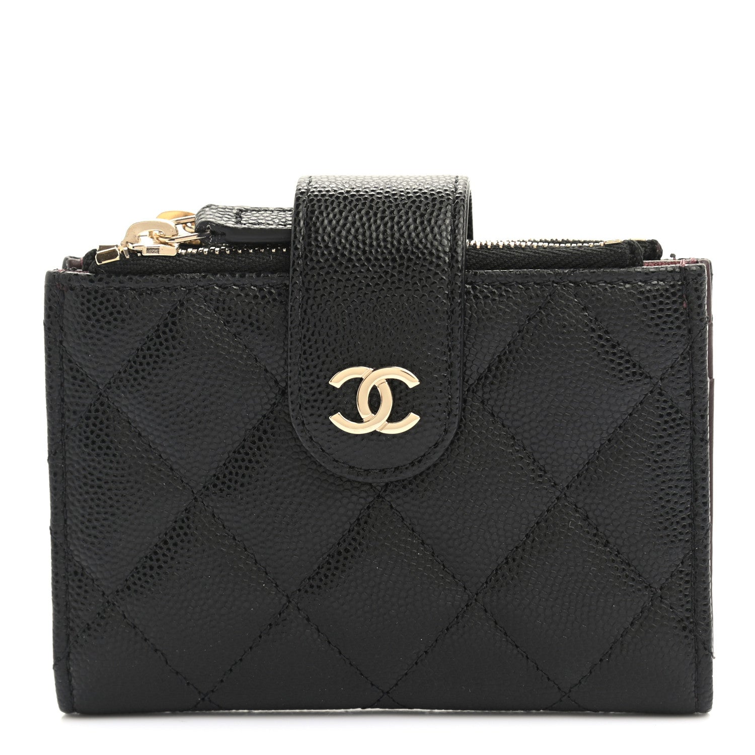 Chanel Caviar Quilted Compact Zipped Pocket Wallet Black 1 of 7