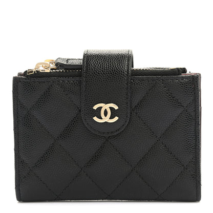 Chanel Caviar Quilted Compact Zipped Pocket Wallet Black 1 of 7