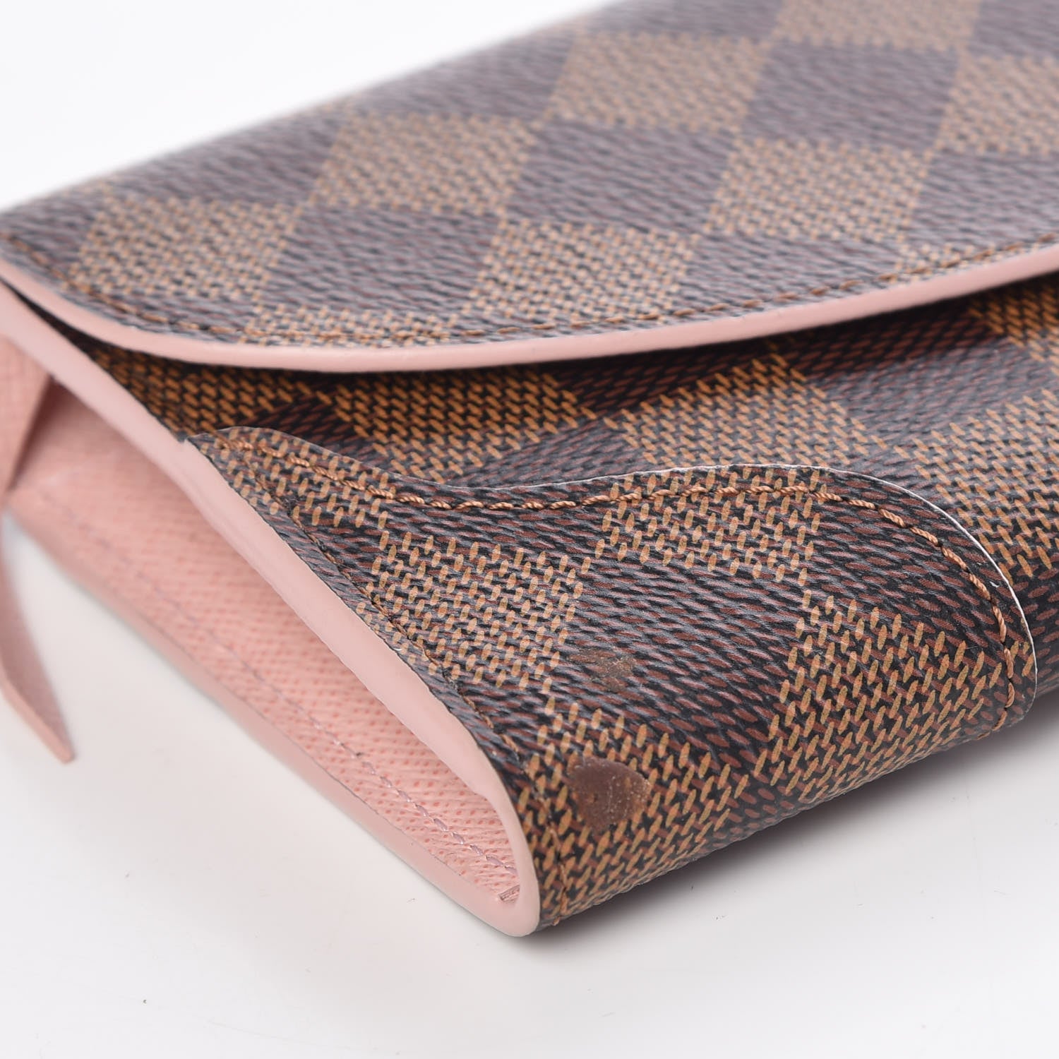 Louis Vuitton Damier Ebene Caissa Wallet Rose Ballerine 8 of 10