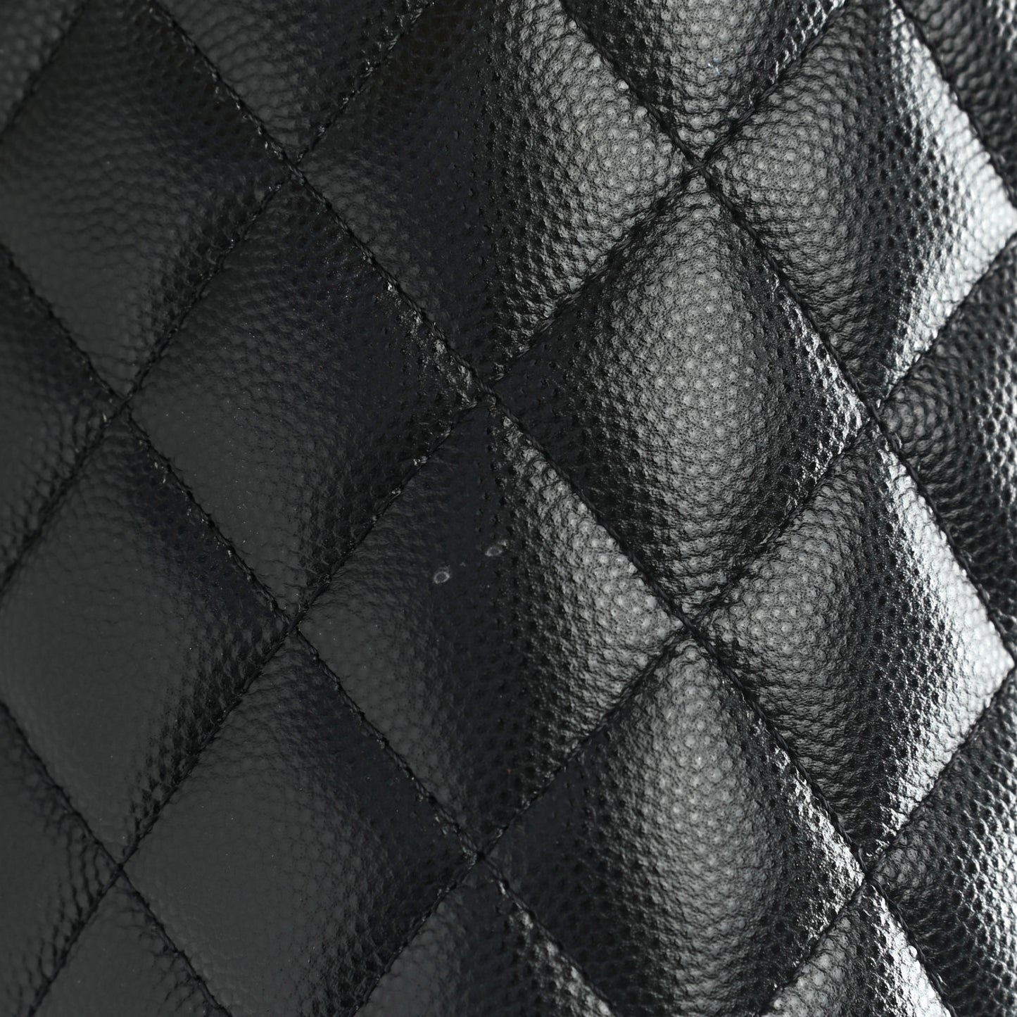 Caviar Quilted Large Vanity Pouch Black