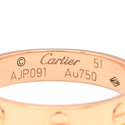 Cartier 18K Pink Gold 3.5mm LOVE Wedding Band Ring 51 5.75 4 of 5