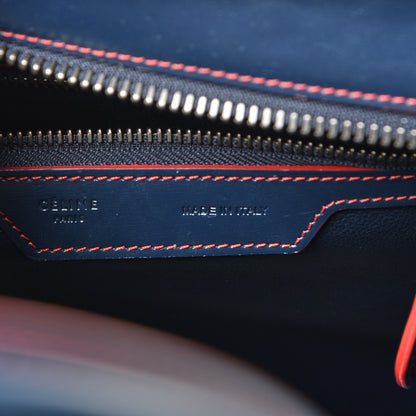 Celine Satin Debossed Calfskin Micro Luggage Navy Blue 8 of 9