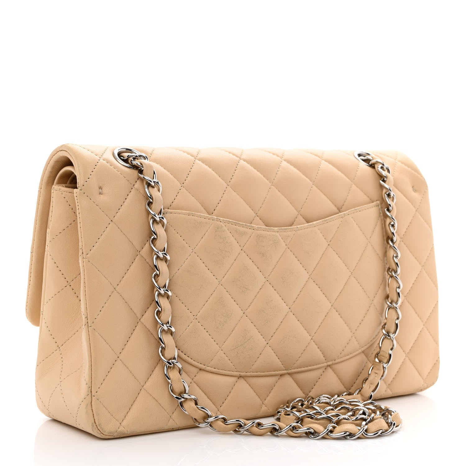 Chanel Lambskin Quilted Medium Double Flap Beige 3 of 13