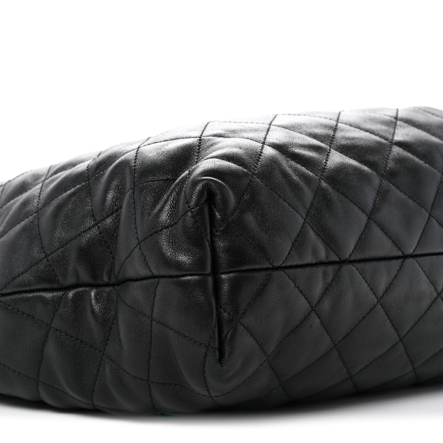Lambskin Quilted Maxi Icare Shopping Tote Black