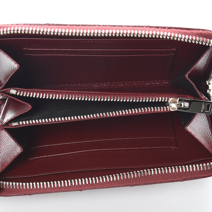 Saint Laurent Grain De Poudre Matelasse Chevron Monogram Zip Around Wallet Palissandre 7 of 8