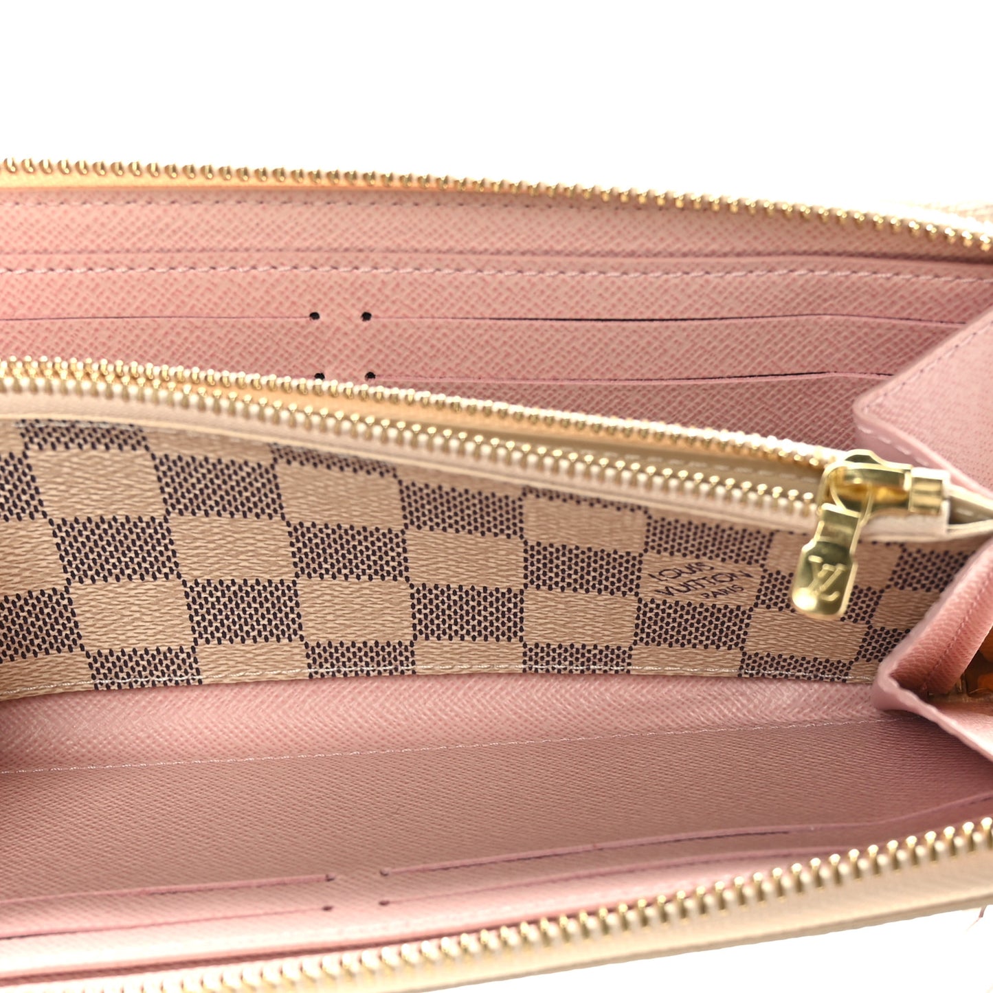 Damier Azur Clemence Wallet Rose Ballerine