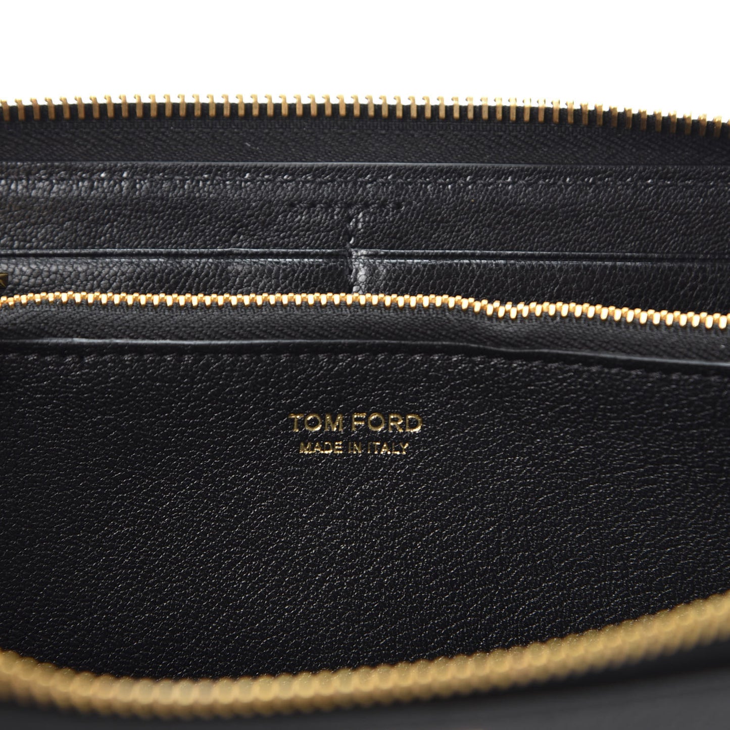 Calfskin TF Zip Around Wallet Black