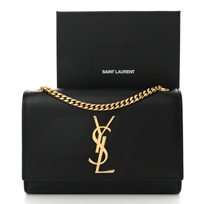 Saint Laurent Grain De Poudre Small Monogram Kate Satchel Black 11 of 11
